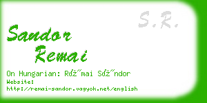 sandor remai business card